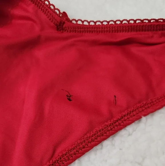 New!Frankie's Bikinis Enzo  Ribbed  Cheeky Bikini‎ Bottom Crimson - Picture 12 of 12